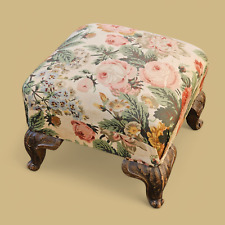 Antico SGABELLO PANCHETTO Pouf in Legno di Noce stile Luigi Filippo Epoca '800