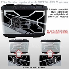 2 adesivi laterali per valigie vario BMW R1200 - R1250 GS LC Triple Black  K50