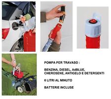 POMPA TRAVASO LIQUIDI 12V A BATTERIA ELETTRICA PER GASOLIO BENZINA OLIO VINO