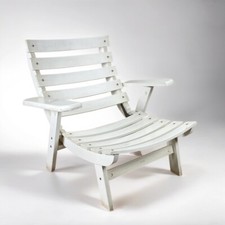 Sedia in Legno da giardino per esterno vintage anni 70 Poltrona relax di Design 