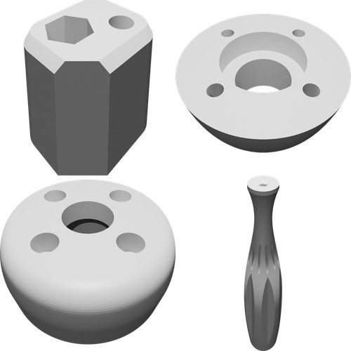 Manico ergonomico per bit con - manico,