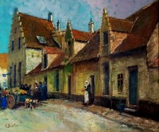 dipinto olio su tela paesaggio