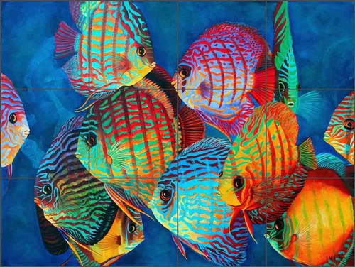 Pesce piastrella backsplash - pesce,