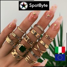 Set 13 Anelli Donna Dorati in