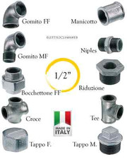 RACCORDERIA ZINCATA 1/2 RACCORDO ZINCATO RACCORDI IDRAULICI ZINCATI ACQUA/GAS