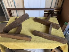 4 Pezzi APPENDIABITI ANTICO IN LEGNO DA PARETE 4 GANCI LEGNO VINTAGE RUSTICO