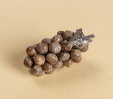 Grappolo d'uva In Pietra Dura con foglia in metallo