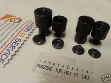 FF PUNZONI TORCHIO BOTTONI A PRESSIONE 4 PARTI UNA SERIE SINGOLA 9-11-12-14-17mm