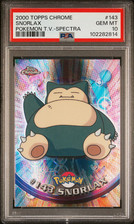 POKEMON PSA 10 SNORLAX SPECTRA #143 POKEMON T.V. TOPPS CHROME ENGL POP 19!?