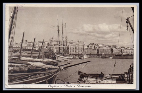 Cartolina cagliari porto e - cagliari, /