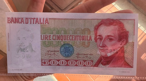 Prova stampa 500000 lire - prova,