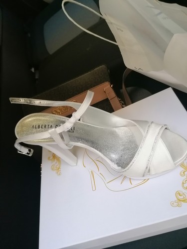 Scarpe sposa raso bianche e - scarpe,