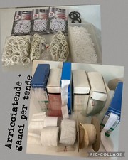 Lotto 250mt Arricciatende Arriccia Tende + Ganci Fascia Fettuccia Merceria Stock