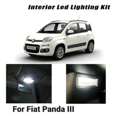 KIT LED INTERNI COMPLETO PER FIAT PANDA III PLAFONIERA + BAGAGLIAIO CANBUS 6000K