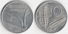 Italia 10 lire, 1972