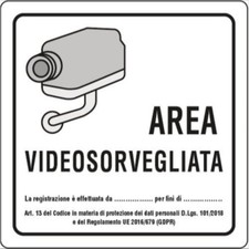 CARTELLO AREA VIDEOSORVEGLIATA