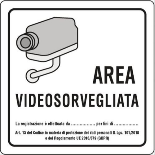 Cartello area videosorvegliata - area,