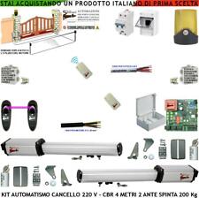 Cancello Automatico 4 Mtri 2 Ante Kit CBR Completo 2 Motori 220 V Cavi Salvavita