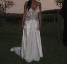 abito da sposa bellissimo a sirena colore champagne taglia 42/44 tutto in seta