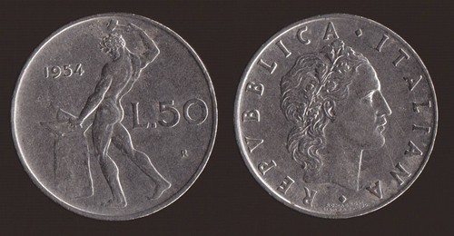 Lire 1954 vulcano - 1954, italia
