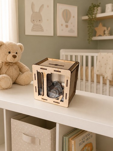 Personalised baby money box - money,
