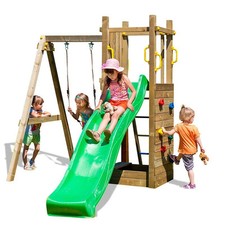 Scivolo e Altalena in legno Fungoo Funny 3 gioco in legno per giardino