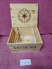 Sassicaia 2021 cassa di legno vuota  da 6 bottiglie con fascette