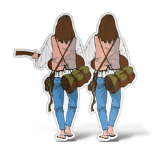 x2 Adesivi VAGABONDO Sticker Auto Moto Camper Casco Laptop Hippie Flower Power