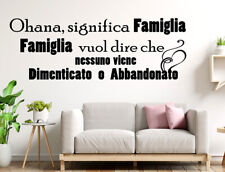 Adesivi murali Frasi Ohana Famiglia wall stickers adesivo da muro per parete