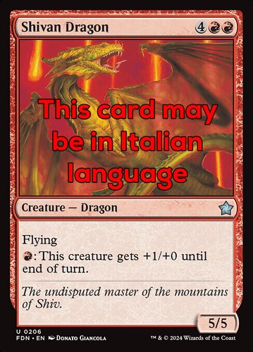 Mtg shivan dragon exc - shivan,