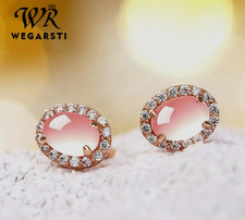 ORECCHINI CON PIETRA OPALE COLORE ORO ROSA