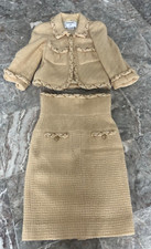 Tuta CHANEL gonna boucle avorio con dettaglio treccia catena 1997A FR 36 US 0/2 RARA