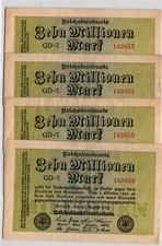 Ro 105a Set 4 Pcs 10 Mio Mark 1923 FZ:GD FZ:7