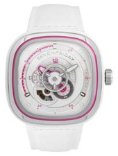 SevenFriday P-series Beach Club Automatico Acciaio Bianco Pelle Orologio Unisex