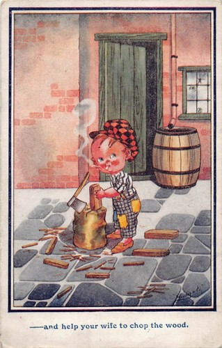 Postcard children help - postcard,