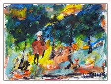 "Cane a passeggio" Opera acrilica del Maestro d'Arte Aurelio Villanova