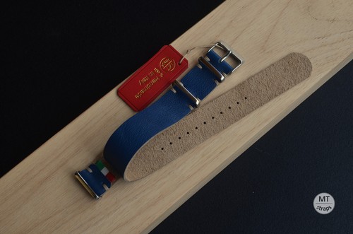 Cinturino pelle blu - mm,