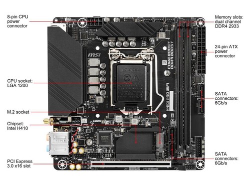 Scheda madre msi h410i - scheda,