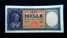 1947 ITALY rare banknote 1000