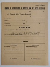 FASCISMO RSI - Domanda Autorizzazione a Detenere Armi per Difesa Personale 194x