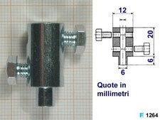 Morsetto serra cavo acciaio 4 mm freno stazionamento frizione motocoltivatore
