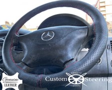 Per Mercedes Sprinter 04-13 Perforata Copertura Del Volante IN Pelle Rosso Punto