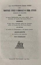 1843, Tribunale Criminale di Bologna, Attrice contro dottor Ricci, Quarta Uxoria