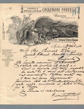 Fattura Commerciale Milano Fabbrica Articoli Metalli Calderoni F.lli 1910
