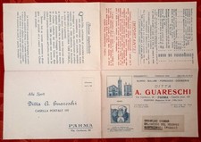 1949-A. GUARESCHI-PARMA-SALUMI-FORMAGGI-CONSERVE-PIEGHEVOLE PUBBLICITÀ POSTALE