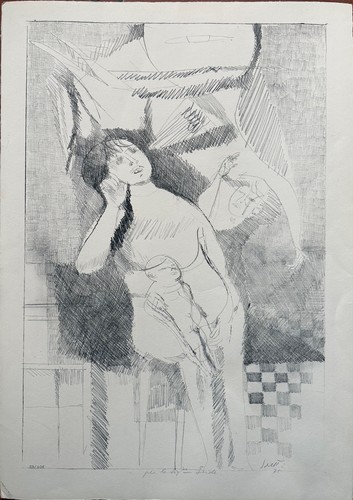 Bruno saetti litografia - bruno, "mamma