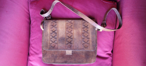 Borsa borsetta pelle marrone - borsa,