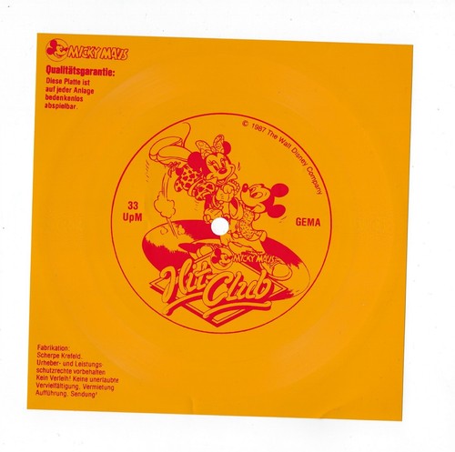 Micky maus hit club flexidisc - micky, club,