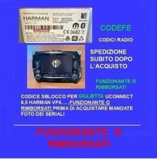 CODICE SBLOCCO RADIO AUTORADIO 500 UCONNECT 6,5 VP4 DO SUBITO IL CODE