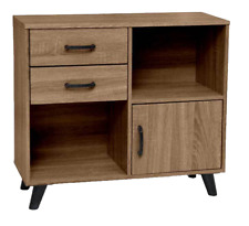 MOBILETTO SCAFFALE LIBRERIA BASSA ARMADIETTO NOCE ANTA CASSETTI RIPIANI 80*30*70